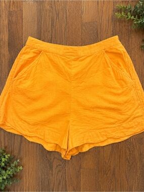 Free People Orange High-Waist Relaxed Shorts
